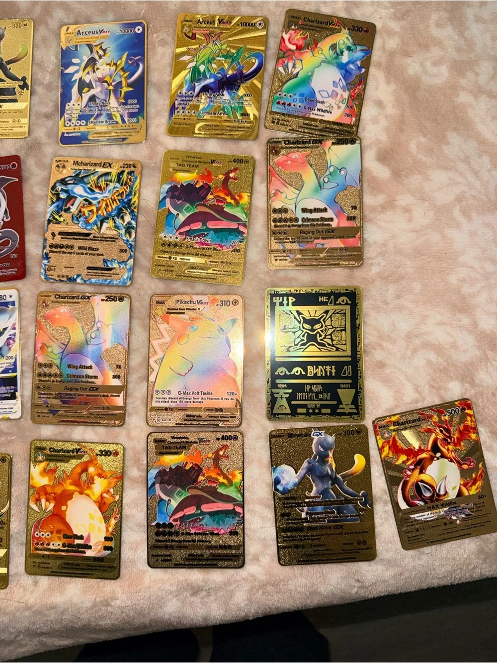 Lot of 32 Metal Pokémon Cards With Case